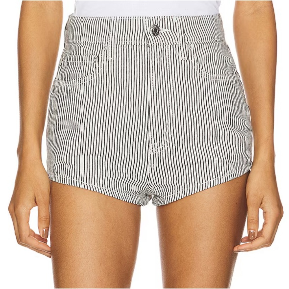 NWT GRLFRND Kyla Hot Shorts Ticking Stripe